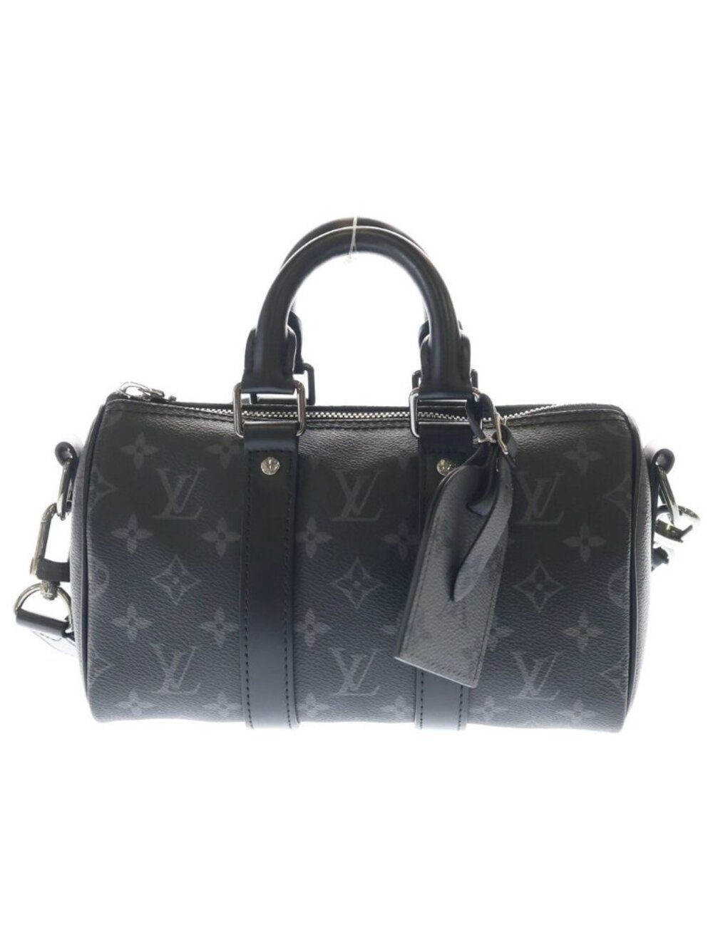 Louis Vuitton Monogram Eclipse City Keepall Leather 2-Way Shoulder Bag Black